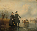 jacobus-sorensen-1845-partrait-of-mr-and-miss-thijssen-on-the-ice-art-print-fine-art-reproduction-wall-art-id-a287wfdou
