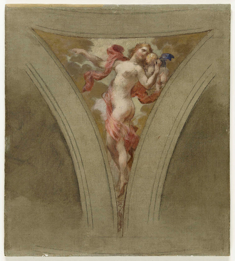 francois-schommer-1888-sketch-for-the-stairs-celebrations-of-the-paris-city-hall-the-love-song-art-print-fine-art-reproduction-wall-art