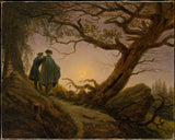 цаспар-давид-фриедрицх-1825-два-мушкарца-размишљају о месецу-уметност-штампа-ликовна-репродукција-зид-уметност-ид-а29ррхс7н