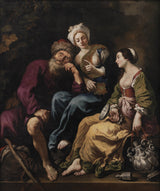 克劳德·维尼翁和他的女儿们的艺术印刷精美的艺术复制品墙艺术id-a2a44jxau