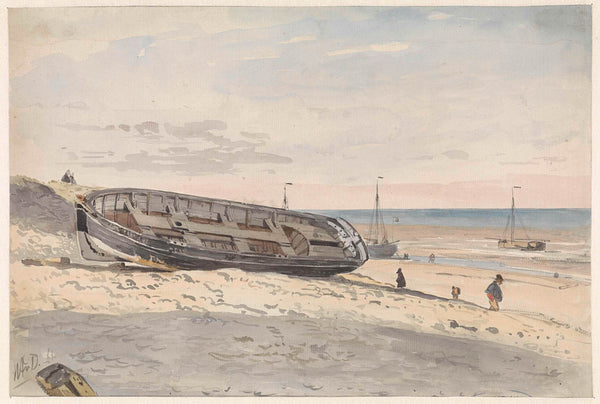 willem-anthonie-van-deventer-1834-boats-on-the-beach-art-print-fine-art-reproduction-wall-art-id-a2agw03vs