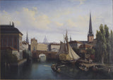 古斯塔夫·威廉·棕櫚-1880-視圖的里達霍爾姆運河-斯德哥爾摩-1835-藝術印刷品美術複製品牆藝術 id-a2bi1epnf