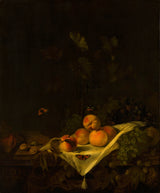 abraham-van-calraet-1680-tihožitje z breskvami in grozdjem-art-print-fine-art-reproduction-wall-art-id-a2bj0f6ub