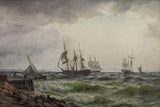 卡尔·诺依曼在国家之下的船只在一阵风波后的艺术印刷品美术复制品墙艺术 id-a2bu5cn3b