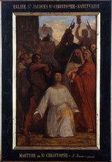 jean-francois-bremond-1843-skiss-för-kyrkan-saint-jacques-saint-christophe-de-la-villette-martyrskapet-av-saint-kitts-konsttryck-konst- reproduktion-vägg-konst