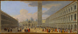 Luca-carlevaris-1709-piazza-san-marco-Venezia-art-print-fine-art-gjengivelse-vegg-art-id-a2co0hee7