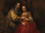 Rembrandt, van Rijn - 1665-portrait-of-a-couple-as-Isaac-and-Rebecca-známy-as-the-art-print-fine-art-reprodukčnej-wall-art-id-a2ejwgjlu