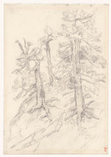 jozef-izraels-1834-drzewa-na-zboczu-druk-sztuka-reprodukcja-dzieł sztuki-sztuka-ścienna-id-a2esul2hm
