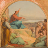 nicolas-auguste-hesse-1849-skitse-til-st-elizabeth-kirken-prædikenen-på-bjerget-kunst-print-fin-kunst-gengivelse-vægkunst