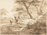 未知-1702-風景與女人和男孩在鄉村道路上藝術印刷精美藝術複製牆藝術 id-a2fn2b22l