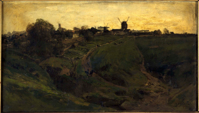 alexandre-defaux-1881-view-of-montmartre-northwest-slope-art-print-fine-art-reproduction-wall-art