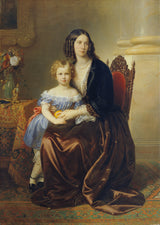 卡尔-冯-布拉斯-1852-莱奥妮-伯爵夫人-兰克龙斯卡出生的伯爵夫人-波托卡与她的儿子卡尔艺术印刷精美艺术复制品墙艺术 id-a2h1au2zn