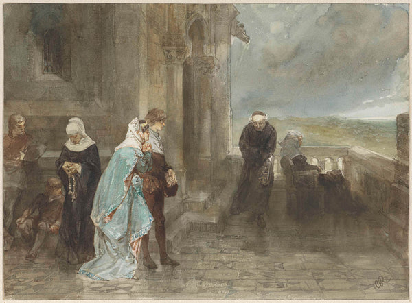 charles-rochussen-1880-on-the-watch-scene-from-the-12th-century-art-print-fine-art-reproduction-wall-art-id-a2hot9nzf