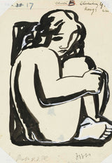 leo-gestel-1936-կին-նստած-ծնկներով-բարձրացված-ուրվագիծ-արվեստ-տպագիր-fine-art-reproduction-wall-art-id-a2jcnezkr