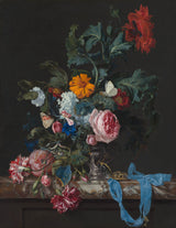 willem-van-aelst-1663-blom-stillewe-met-'n-uurwerk-kunsdruk-fynkuns-reproduksie-muurkuns-id-a2jlynn4e