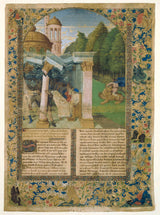 ukendt-1470-fragment-af-historie-bibel-to-scener-fra-kunsttryk-fine-art-reproduction-wall-art-id-a2laigm0d