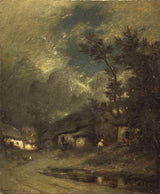 jules-dupre-1840-dorpsgezicht-bij-nacht-kunstprint-fine-art-reproductie-muurkunst-id-a2lp2lku7