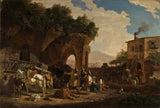heinrich-burkel-1831-scene-in-front-of-an-italian-osteria-art-print-fine-art-reproduction-wall-art-id-a2mpay545