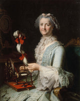 jacques-andre-joseph-aved-1760-vermeende-portret-van-francoise-marie-pouget-tweede-vrou-van-chardin-kuns-druk-fyn-kuns-reproduksie-muurkuns