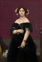 吉恩·奥古斯特·多米尼克·安格雷斯1851夫人莫特西耶-艺术-印刷品-精美的艺术复制品-墙-艺术-id-a2nmi1qtj