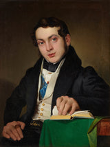 eduard-ritter-1835-sjedi-mlad-čovjek-u-crnoj-suknji-umjetnički-print-fine-art-reproduction-wall-art-id-a2o36tqfx