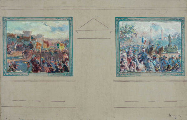 claude-charles-bourgonnier-1910-sketch-for-mayor-of-the-12th-arrondissement-of-paris-military-journal-parade-place-de-la-nation-art-print-fine-art-reproduction-wall-art