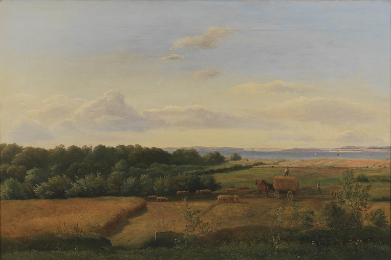 dankvart-dreyer-a-funen-landscape-at-harvest-time-with-wedellsborghoved-in-the-background-art-print-fine-art-reproduction-wall-art-id-a2osr1px0