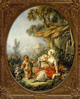 francois-boucher-1758-sretna-majka-umjetnička-otisak-likovna-reprodukcija-zidna umjetnost