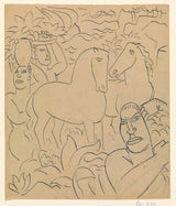 leo-gestel-1891-paysage-avec-des-femmes-et-des-chevaux-autochtones-impression-d'art-reproduction-d'art-mur-art-id-a2pudpkrl