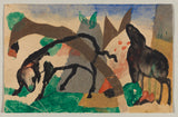 弗朗茨·马克1913年从辛德尔斯多夫到沃西里·康定斯基的两张绵羊明信片在穆尔瑙艺术印刷中精美的艺术复制品墙艺术ID A2Q40B6DE