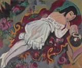 ernst-ludwig-kirchner-1914-dziewczyna-w-białej-koszulce-sztuka-drukuj-reprodukcja-dzieł sztuki-sztuka-ścienna-id-a2qbyrejf