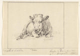 ジャン・ベルナール-1821-横たわる牛-正面から-アート-プリント-ファインアート-複製-ウォールアート-id-a2rbc0uqa