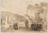 charles-rochussen-1855-koets-van-de-prins-van-de-oprit-bij-het-huis-art-print-fine-art-reproductie-muurkunst-id-a2rebpqu5