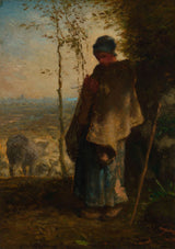 吉恩·弗朗索瓦·小米1872年，小牧羊女的艺术印刷精美的艺术复制品墙艺术ID A2ryqffqe