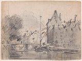 adrianus-eversen-1828-cityscape-with-canal-art-print-fine-art-reproduction-wall-art-id-a2t9mafef
