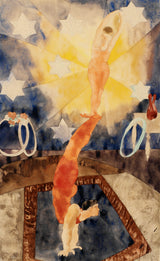 Charles-Demuth-1917-dwóch-akrobatów-w-czerwonych-rajstopach-sztuka-druk-reprodukcja-dzieł sztuki-wall-art-id-a2tgppr73