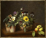 亨利·方丹·拉圖爾-1874-靜物與三色堇-藝術印刷-美術複製品-牆藝術-id-a2totln53