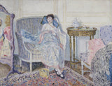 frederick-carl-Frieseke-1914-in-the-boudoir-art-print-fine-art-gjengivelse-vegg-art-id-a2tz68jko