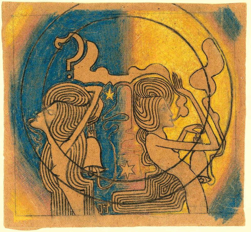 jan-toorop-1868-two-stylized-female-figures-with-clock-in-hand-art-print-fine-art-reproduction-wall-art-id-a2vxt4ied