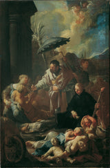 保罗-特罗格1750年圣弗朗西斯·泽维尔在瘟疫受害者中的果阿艺术印刷精美的艺术复制品墙艺术ID A2Z1R6ICM