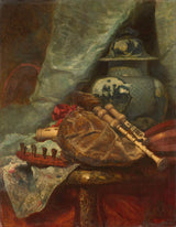 adolphe-mouilleron-1850-vẫn-đời-với-kèn túi-nghệ thuật-in-mịn-nghệ-tái tạo-tường-nghệ thuật-id-a2z59zp0m