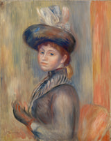 皮埃尔·奥古斯特·雷诺阿1889年，女孩，灰色，蓝色，艺术印刷，精美的艺术复制品，墙壁艺术ID，a2zfxavsc
