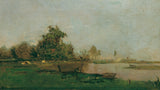 Еуген-Јеттел-1880-Река-пејзаж-са-бродом-уметност-штампа-ликовна-репродукција-зид-уметност-ид-а2зл6екдт