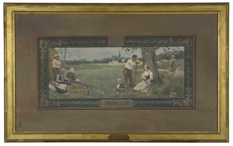 adrien-henri-tanoux-1889-sketch-for-the-wedding-room-of-the-town-hall-of-the-14th-maternity-art-print-fine-art-reproduction-wall-art