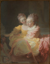 jean-honore-fragonard-1769-de-to-søstre-kunsttryk-fin-kunst-reproduktion-vægkunst-id-a309fy579