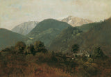 Friedrich-agosto-Mathias-Gauermann-1835-vista-de-Scheuchenstein-a-Gauermannhof-con-nieve-montaña-en-el-fondo-art-print-fine-art-reproducción-wall-art-id-a31rkjokl
