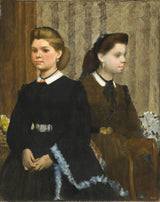 埃德加·德加（Edgar-Degas）1866-贝莱利姐妹姐妹乔凡娜和朱莉安娜·贝莱利-艺术印花精美艺术复制品-墙艺术ID A325LTA05