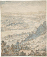roelant-savery-1603-paisagem-montanhosa-com-uma-aldeia-em-um-rio-impressão de arte-reprodução de belas-artes-parede-art-id-a32tgblw6