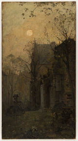 adrien-demont-1889-skitse-til-trappen-ferie-i-paris-rådhuset-the-cluny-square-art-print-fine-art-reproduction-wall-art