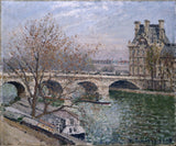 camille-pissarro-1903-die-pont-koninklike-en-die-pavillon-de-flore-kuns-druk-fyn-kuns-reproduksie-muurkuns